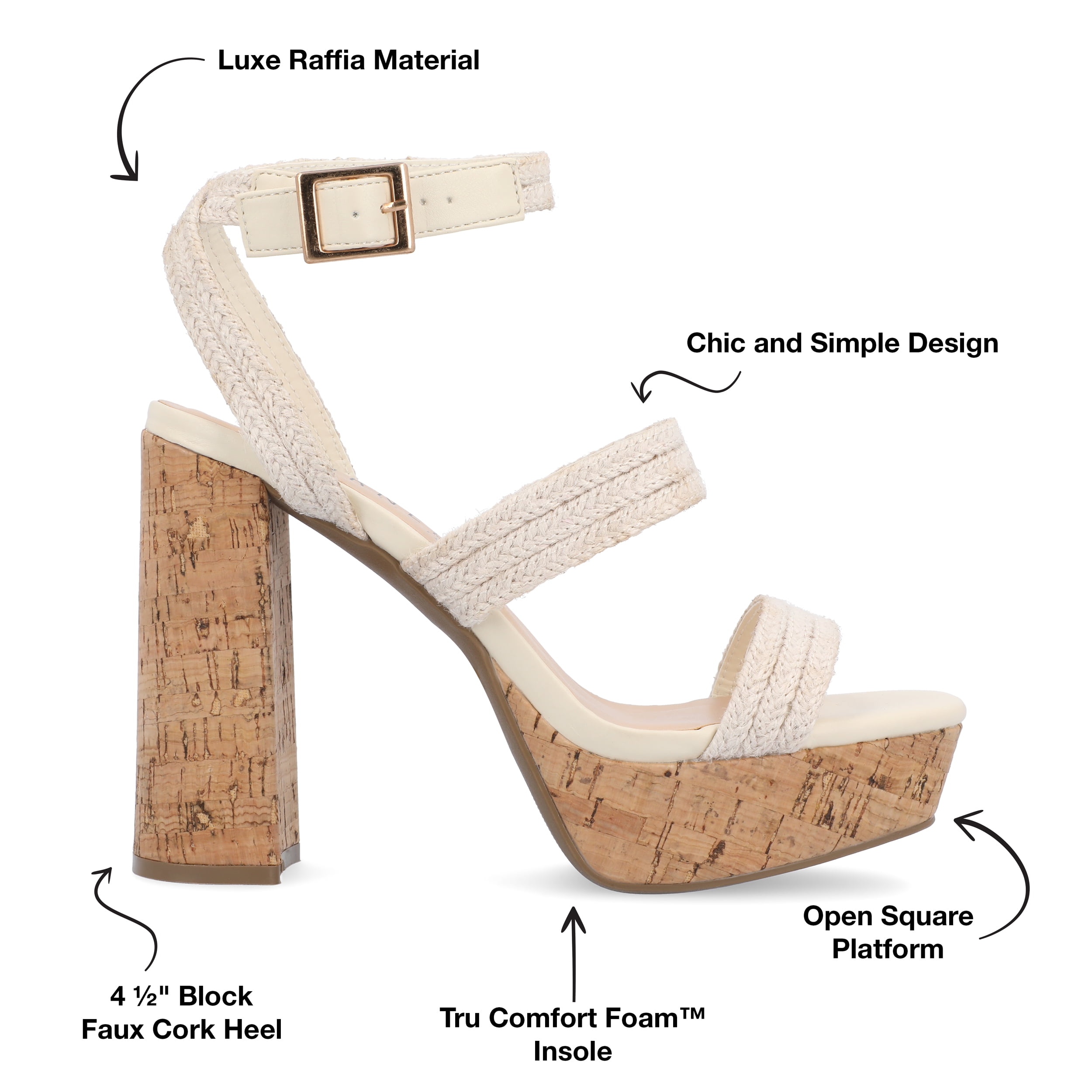 Journee Womens Sienne High Heel Platform Sandals