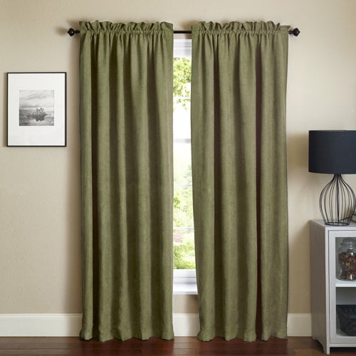 Blazing Needles 84-inch by 52-inch Microsuede Blackout Curtain Panels (Set of 2) - Sage