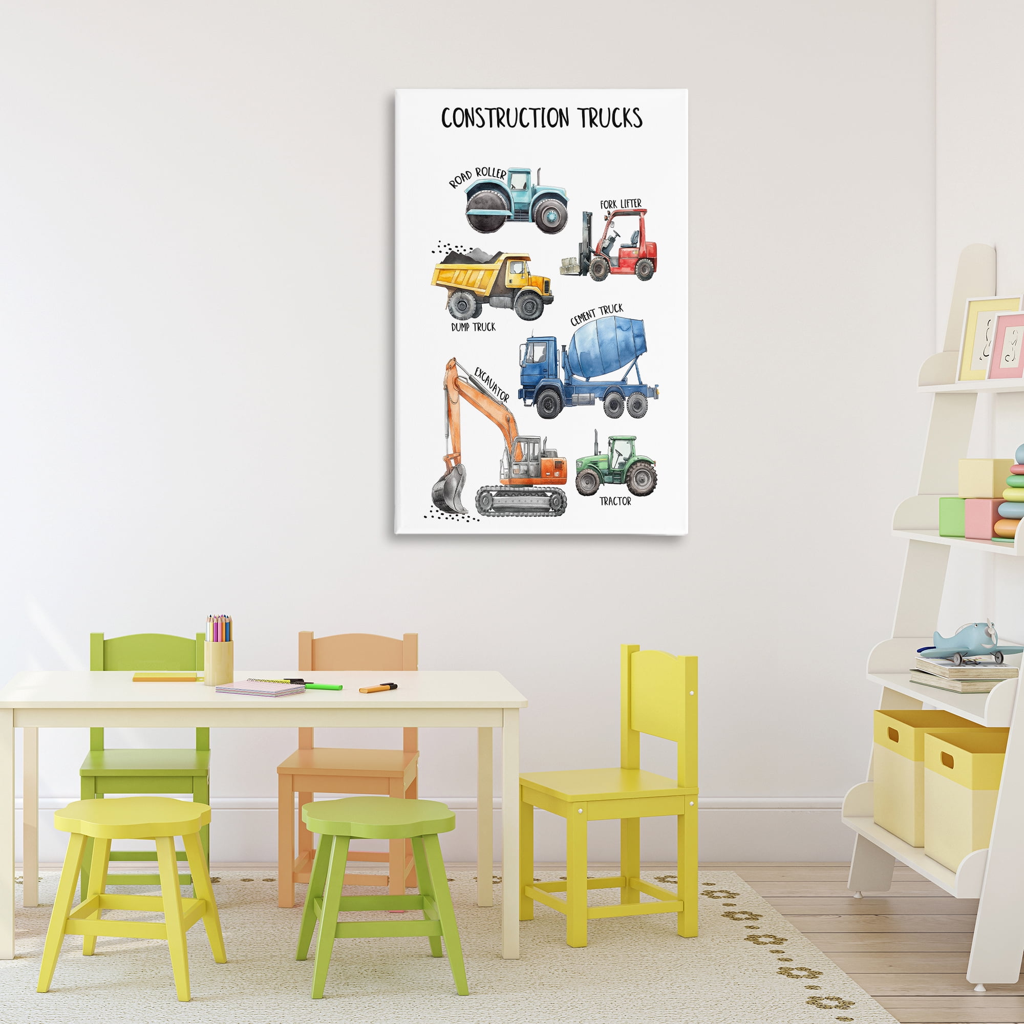 Stupell Industries Utility Trucks Construction Canvas Wall Art, design by Christine Simpson Art