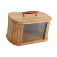 thumbnail image 4 of Tnarru Wood Bread Box Bread Storage Container Multipurpose Keeper Retro Bridesmaid Gift Box Food Storage Container for Bakery Pantry wood 29cm, 4 of 8