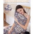 thumbnail image 5 of Blue Boho Pillow Cases Cal King Size, Smooth Satin Pillowcase for Hair and Skin, Farmhouse Neutral Flowers Pattern Aesthetic Decorative Cooling Bed Pillow Covers with Zipper, 20x40 Inches, 5 of 5