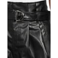 thumbnail image 3 of Madden NYC Juniors' Faux Leather Paperbag Shorts, 3 of 5