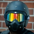 thumbnail image 6 of Birdz Eyewear Skylark Motorcycle Goggles Removable Face Mask Black Frames ReflecTech Red Lens, 6 of 6