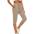 thumbnail image 3 of Diufon Pull On Capris for Women High Waist Drawstring Golf Yoga Cropped Pant Running Jogger Capri Pants with Pockets, 3 of 8