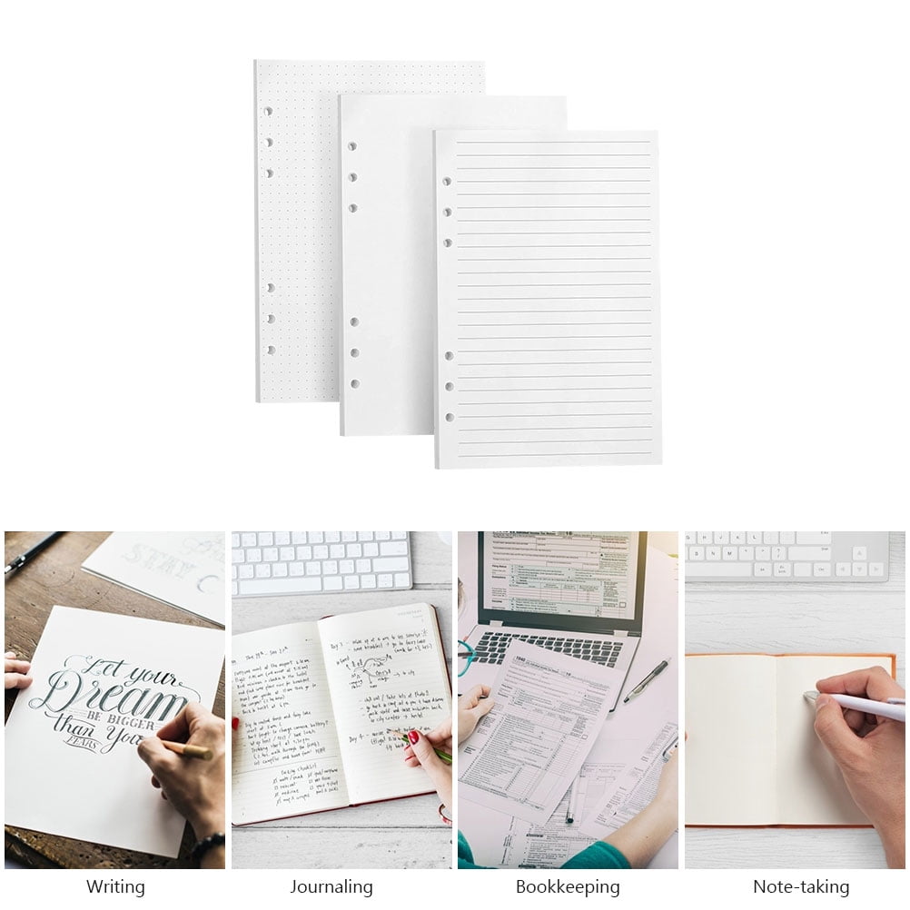 OUNONA 240 Pieces A5 Loose Leaf Notepad Refill Paper Inserts for Smooth Writing, Note Taking, Journaling and Office Use