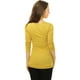 thumbnail image 5 of Top acanalado con botones y mangas largas con cuello vuelto para mujer Amarillo XXL, 5 of 6