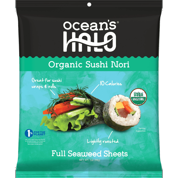 Pack of 12, Oceans Halo Organic Sushi Nori, 1 oz