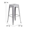 thumbnail image 4 of Bowery Hill 30'' Industrial Metal Backless Bar Height Stool in Silver, 4 of 8