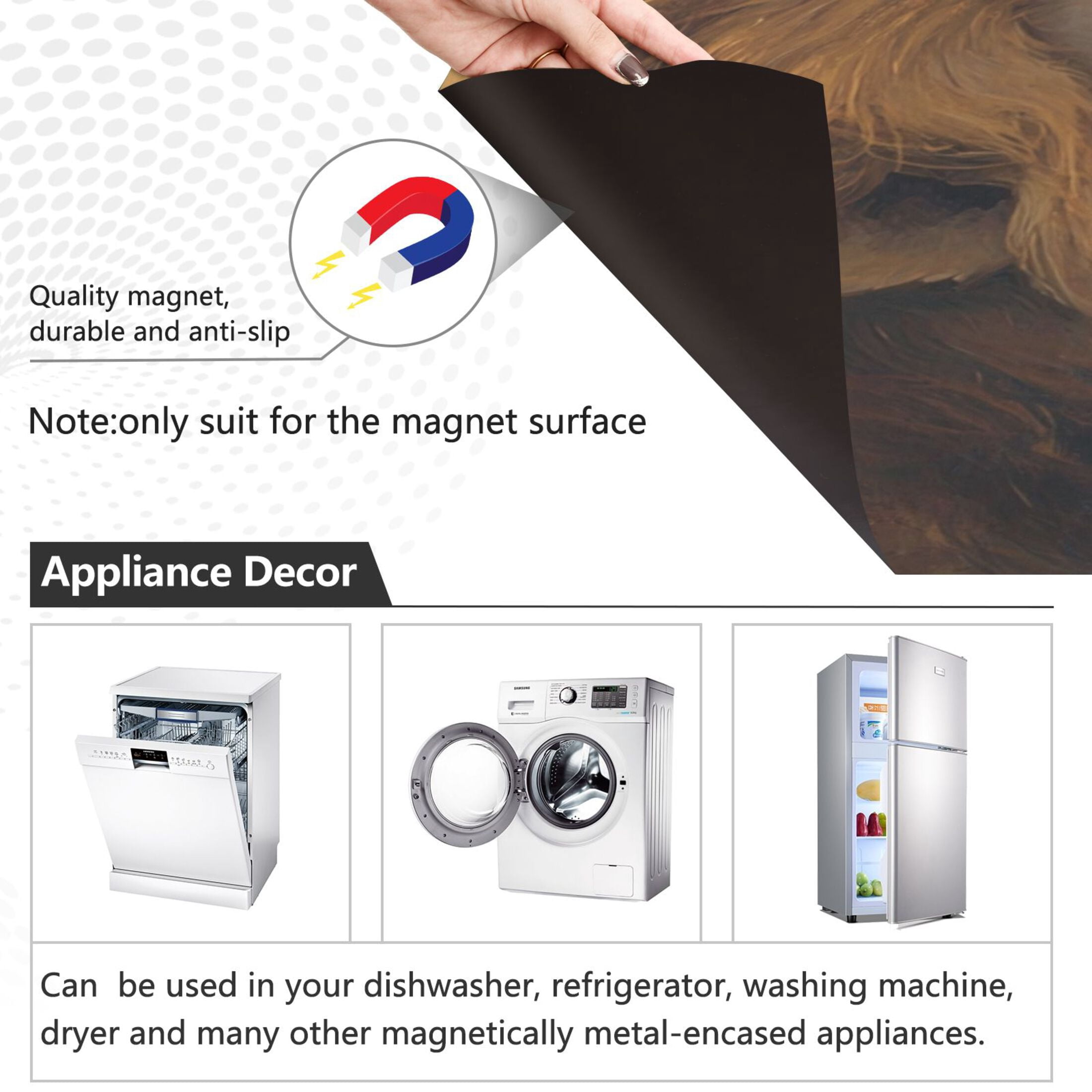 Dishwasher Magnetic Sticker 23x26 Inch Refrigerator Magnetic Sticker Washing Machine Magnetic Sticker Kitchen Panel Magnetic Sticker Home Decor Beautiful Lion Sheep
