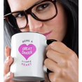 thumbnail image 2 of 3drose, Being a Great Singer Is a Work of Heart. Girly Pink Cute Singing Quote, 11oz Two-tone Black Mug, 2 of 6