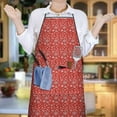 thumbnail image 5 of Red Christmas Snowflake Pattern Apron-Garden Aprons for Women with Pockets-Cotton Linen Waterproof Kitchen Cooking Gardening Aprons Adjustable for Kitchen,Cooking,BBQ and Salon 33"x27", 5 of 7