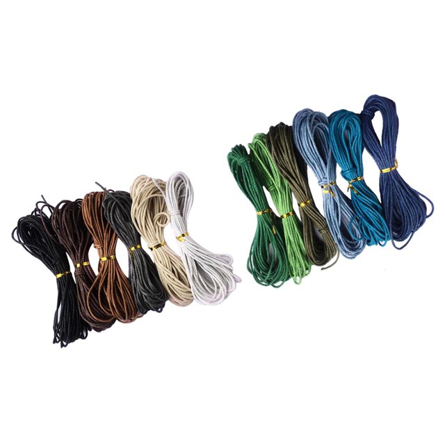 Cordón de encerado de 2 mm Cordón de Cordón encerado Cordón de cordón de cera para joyas y suministros de macramé 12 piezas Macarena Cuerda para hacer joyas