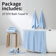 thumbnail image 5 of Jessy Home 4 Pack Oversized Bath Sheet Towels 700 GSM Ultra Soft Blue Bath Towel Set, 5 of 8