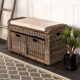 thumbnail image 2 of Palermo 34.50" 2 Drawer Wicker Storage Bench, Gray, 2 of 6