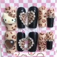 thumbnail image 2 of Pegatinas de uñas postizas con estampado de leopardo Sanrioed Hellokitty Y2K, estilo Harajuku, Parche de uñas de diamantes de imitación súper brillante, regalos de niña caliente, nuevo, 2 of 4