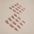 thumbnail image 4 of Fofosbeauty 24pcs Press on False Nails Tips, Coffin Fake Acrylic Nails, French Crushed Gold, 4 of 9