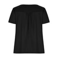 thumbnail image 4 of Mittory Women's Plus Size Summer Tops Short Sleeve Shirts Lace Pleated Tunic Tops Blouses, 4 of 5