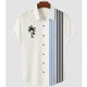 thumbnail image 3 of Camisas Para Hombre Talla Extra Casual Hombres Solapa Estampado Manga Corta Puños Botón Puerto Estilo Floral Camisa Sand Beach Hawaiianss Summer Top (Black, L), 3 of 4