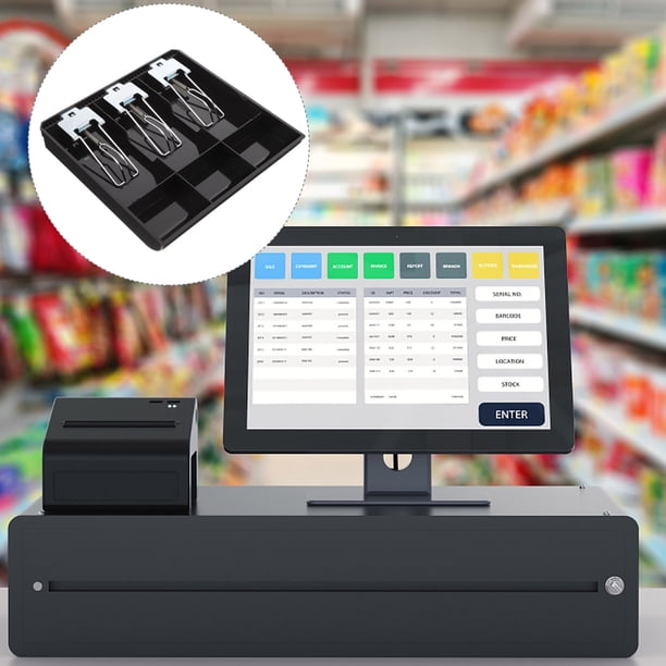 unbranded Organizador Portátil Para Cajón De Caja Con Compartimentos Para Billetes Y Monedas Negro