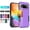 Purple, variant on Kryonix for Google Pixel 11 Pro 6.3” Phone Case,with Tempered Glass Screen Protector,Dual Layer Shockproof Heavy Duty Military Grade Protective Case Hybrid Rugged Cover,Slim & Tough,Black