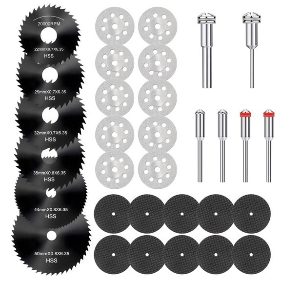 32PCS High-Speed Steel Circular Saw Blade Set 8 Holes Diamond Cutting Resin Black