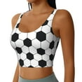 thumbnail image 2 of Goofa Soccer Ball Printed Sports Bras for Women, High Impact Running Bra Workout Crop Tank Tops Longline Sports Bra Push up-X-Large, 2 of 9
