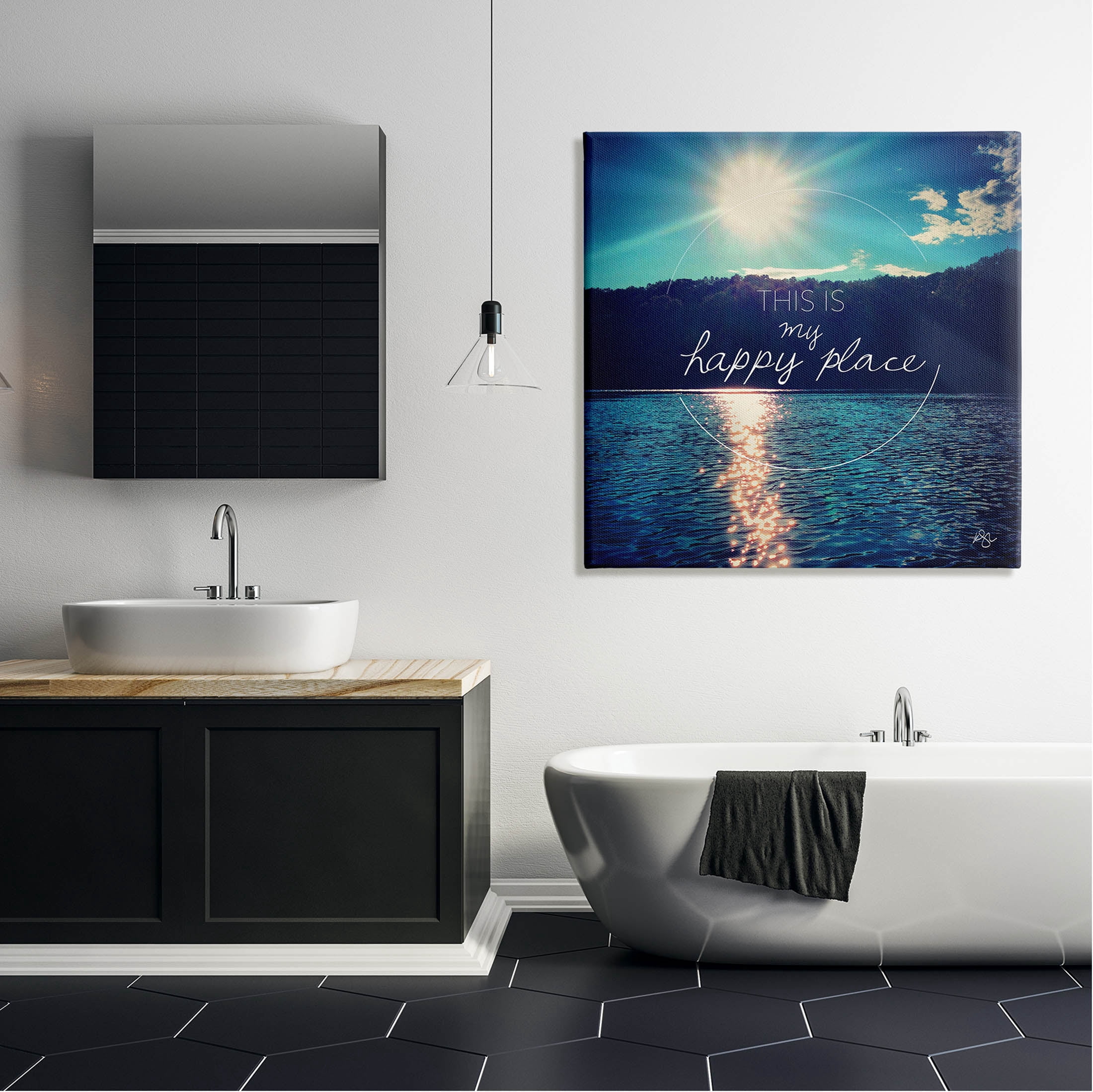 Stupell Industries My Happy Place Lake Scenery Graphic Art Gallery Wrapped Canvas Print Wall Art, Design by K. Kaufman