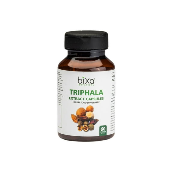Organic Triphala Capsules With 40% Tannins Extract | Count 60 | (450mg) | Colon Cleanse & Digestive Supplement For Occasional Constipation & Healthy Digestion