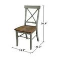 thumbnail image 2 of X-Back Solid Wood Chair in Distressed Hickory/Stone - Set of 2 Chairs, 2 of 9