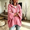 thumbnail image 6 of Kaondbfi Oversized Long Sleeve Hoodies for Women Casual Loose Batwing Sleeve Sweatshirt Solid Color Relaxed Fit Pullover Tops Daily Streetwear, 6 of 8