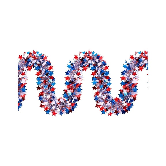 Memorial Day Saving!4th of July Decorations, 4th Of July Decorations Luminous Effect Red White And Blue Foil Wreath Hanging Decorations Independence Day Anniversary Celebration Party Decorations