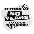 thumbnail image 1 of Ambesonne 50th Birthday Place Mats Set of 4, Funny Happy Face, Standard Size, Black White, 1 of 6