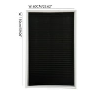 Pleated Window Shades, No Drilling Temporary Cordless Blinds Light Filtering Fabric Pleated Paper Shades for Indoor Window Covers, Easy to Cut Black 60*150cm