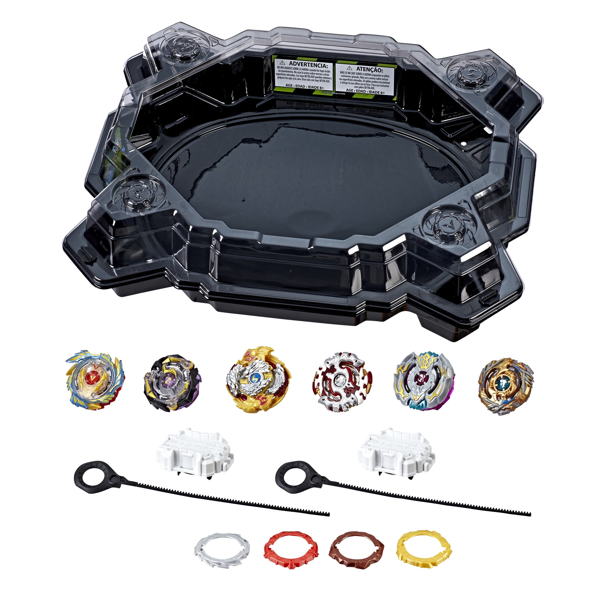 4X Spinning Beyblade Burst Evolution Kit Set Arena Stadium Toy Gift Battle DE TN 