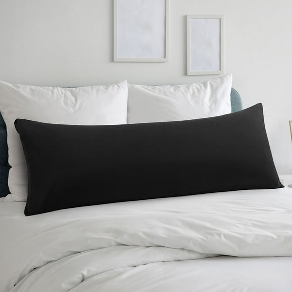 Funda de almohada corporal PiccoCasa de microfibra cepillada, tamaño King, negra