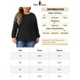 thumbnail image 6 of Agnes Orinda Plus Size Sparkle Sequin Tops for Women Long Sleeve Shimmer Glitter Party Shirts Blouses 2X Black, 6 of 6