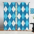 thumbnail image 3 of 70s Retro Checkerboard Room Door Window Darkening Curtains, Modern Design Geometric Rod Pocket Curtains for Living Room Bedroom, Filter Light Window Treatments for Playroom Apartment-W42xL54in, 3 of 6