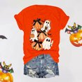 thumbnail image 6 of Trendfront Womens Halloween T Shirt Ghost Pumpkin Print Short Sleeve Crew Neck Cute Spooky Holiday Season Graphic Tees, 6 of 7