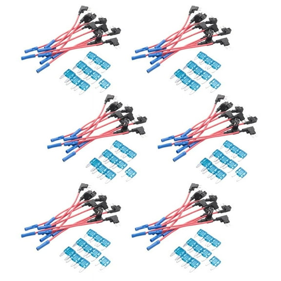 60 Pack - 12v Car Add-a-circuit Fuse Tap Adapter Mini Atm Apm Blade Fuse Holder