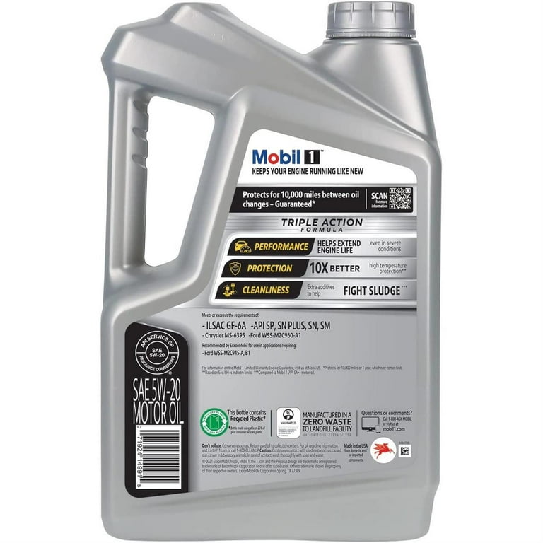 Mobil 1 120763 Advanced Full Synthetic Oil, 5W-20, 5 Qt, Case/3