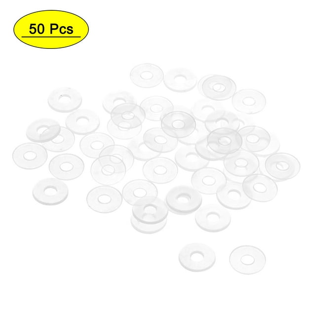 Unique Bargains Rondelles Plates en Nylon pour Vis M3.5 11mm OD 1mm Épais Transparent 50 Pcs