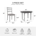 thumbnail image 3 of Kingfisher Lane 3-Piece Drop Leaf Wood Dining Set - Table & 2 Chairs Brown/White, 3 of 18