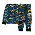 thumbnail image 4 of Tisuna 2 Pieces Pajamas Matching Set For Girls Cartoon Print Long Sleeve Crew Neck Tops And Pants Sleepwear Kids Soft Comfort Fall Homewear Set Size 4-5 Years Navy, 4 of 4