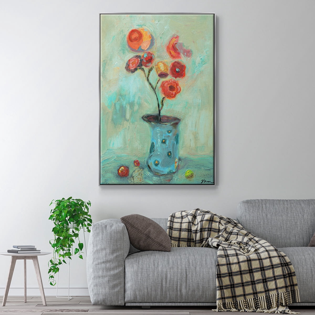 Orange Pop Framed Premium Gallery Wrapped Canvas - Ready to Hang