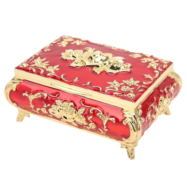 Jewelry Storage Box,Vintage Jewelry Box Glossy Metal Jewelry Box Vintage Jewelry Storage Box Versatile Functionality