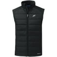 thumbnail image 2 of Men's Cutter & Buck Black Philadelphia Eagles Primary Mark Evoke PrimaLoft Hybrid Eco Softshell Recycled Full-Zip Vest, 2 of 3