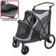 thumbnail image 3 of Carriola Plegable para Mascotas Ruedas  de Goma con Freno Manubrio Ajustable y Correas de Seguridad hasta 30 kg, 3 of 8