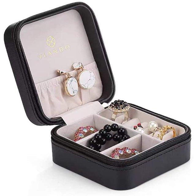 Mini Organizador de Joyas Vlando Joyero Almacenamiento de Anillos Collares Pendientes Niñas Mujeres Negro Vlando V5767555