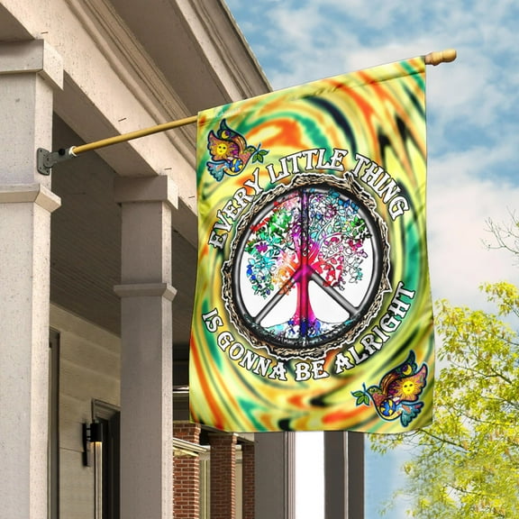 FLAGWIX American House Flag (29.5" x 39.5")-Every Little Thing Is Gonna Be Alright. Hippie Flag-Polyester Indoor Outdoor Flags