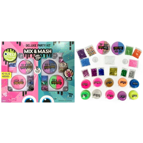 Compound Kings Mix & Mash Super Ultimate Deluxe Party Slime Kit! 8.8 oz and 8 Glitter mix-ins and more!